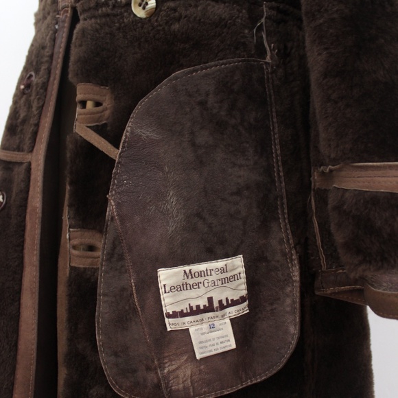 1970s shearling sheepskin tan brown fur coat maxi length manteau mouton - Picture 16 of 16